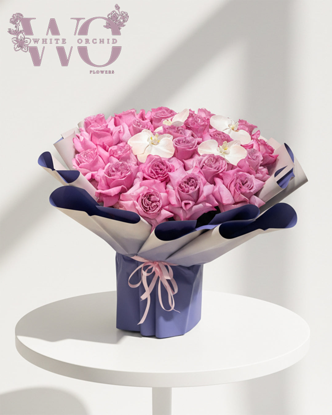 Tie Dye rose bouquet with natural blended-color roses by White Orchid Flowers – unique floral arrangement with delivery across all UAE