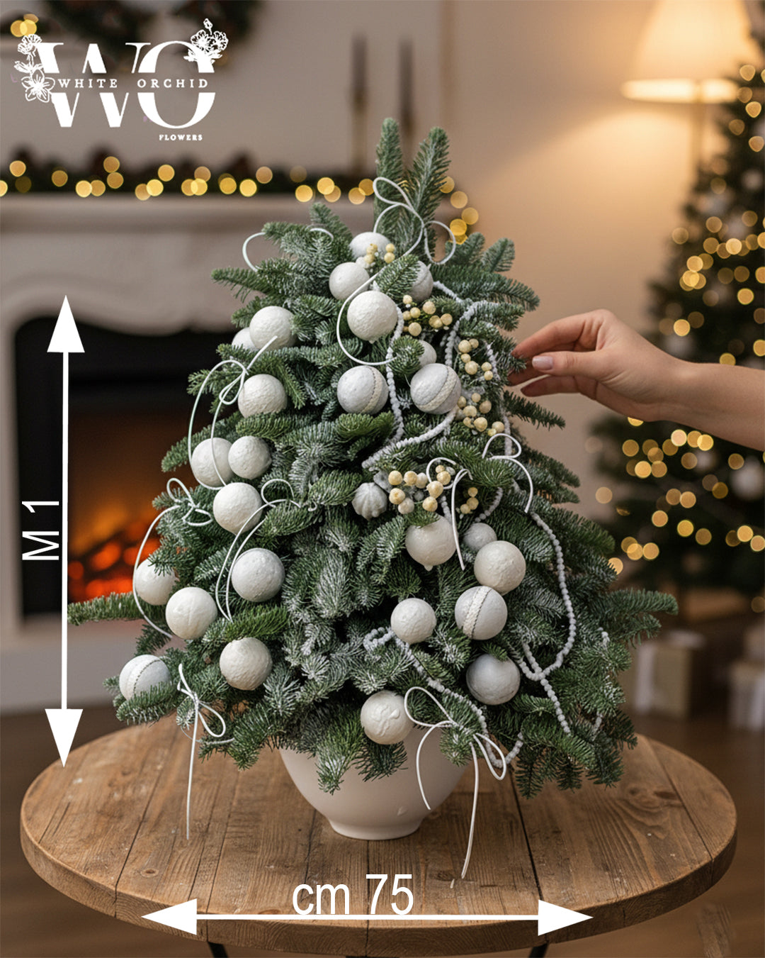 Christmas tree holiday decoration by White Orchid Flowers – elegant seasonal tree with delivery across all UAE.