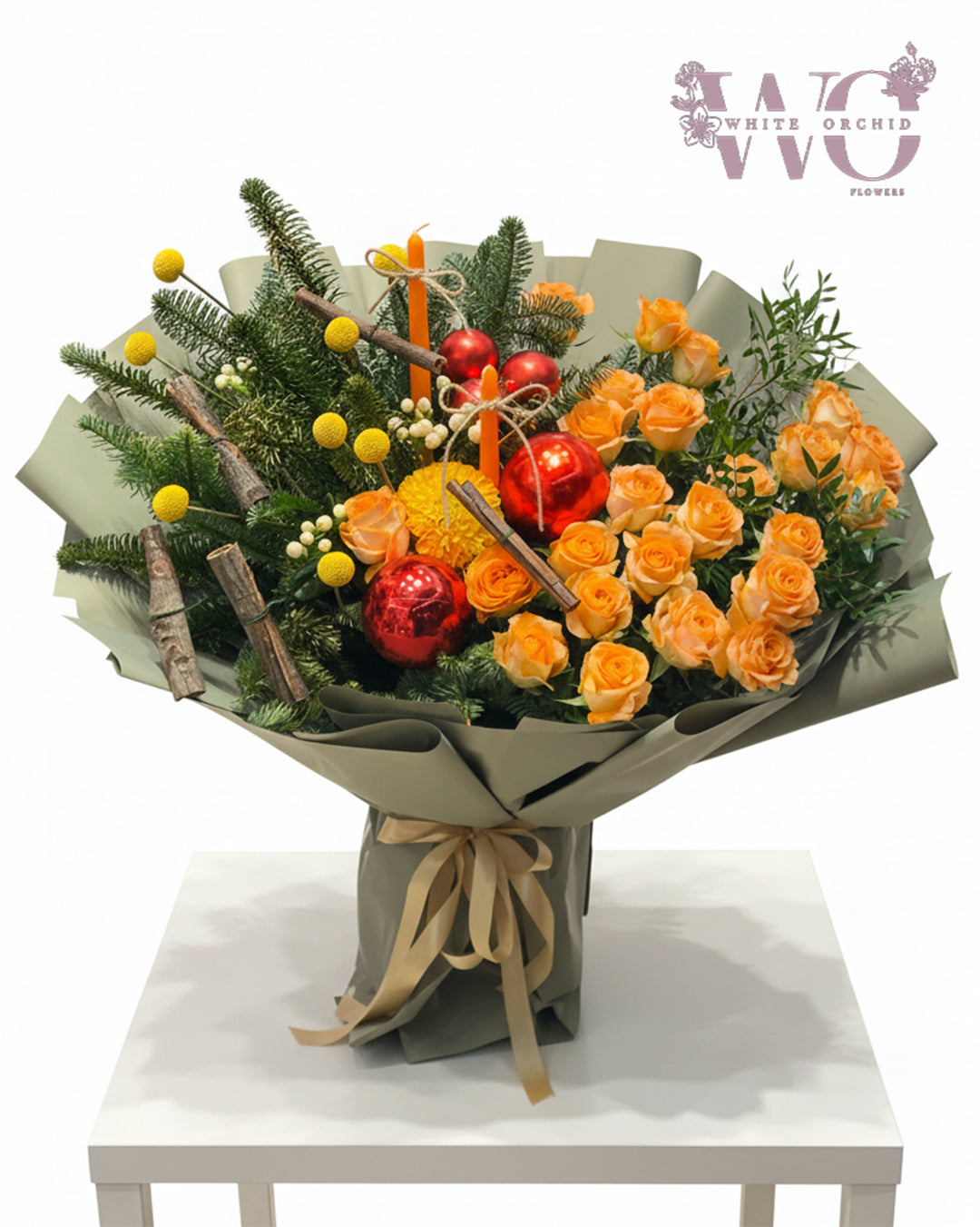 Winter season natural flower bouquet by White Orchid Flowers – fresh seasonal flowers with delivery across all UAE.