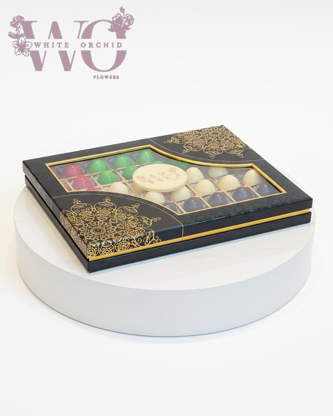 UAE Union Day Chocolate Box – White Orchid Flowers
