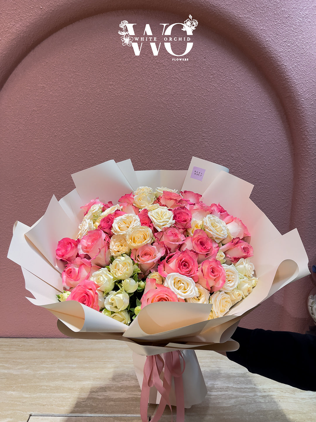 Hand Bouquet | Elegant Natural Flowers by White Orchid Flowers UAE