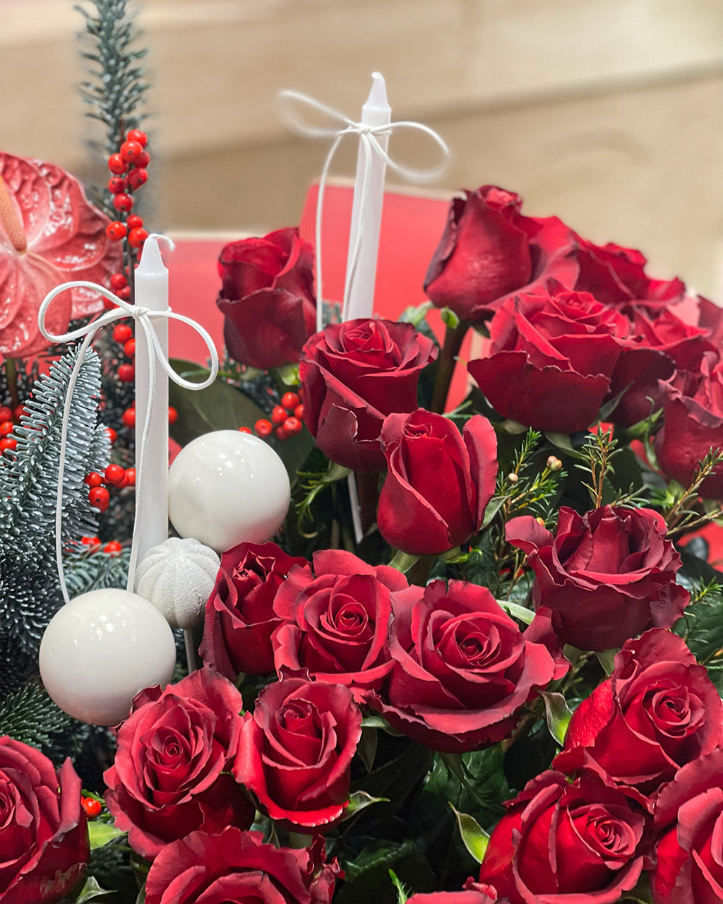 Winter Season Natural Flower Bouquet – White Orchid Flowers