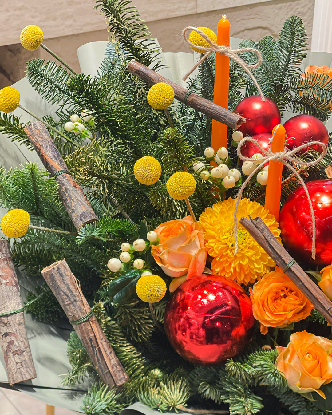 Winter Season Natural Flower Bouquet – White Orchid Flowers