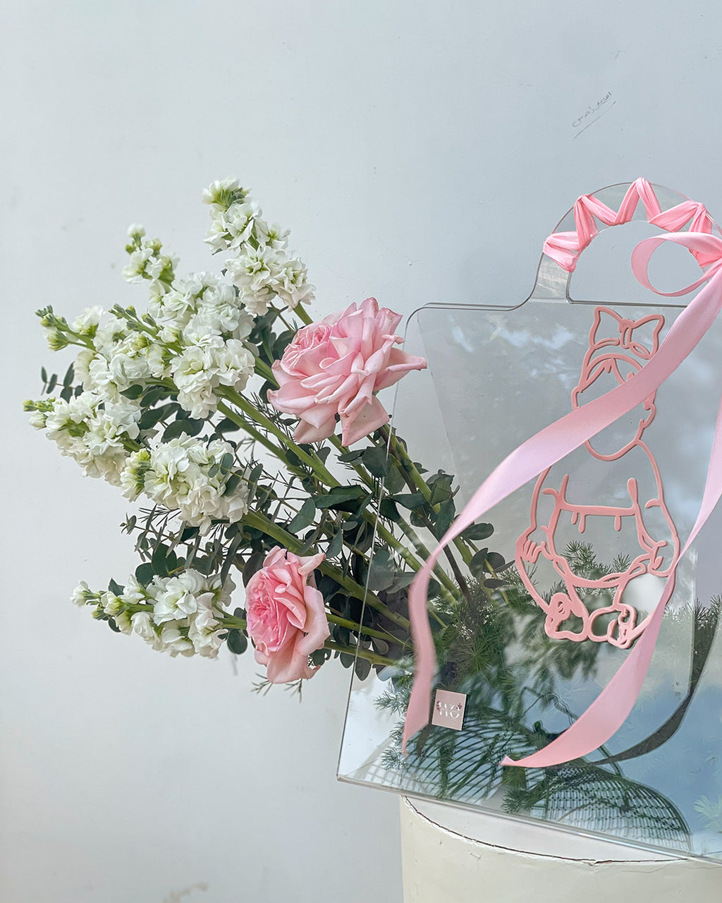 New Baby Girl Flower Arrangement – White Orchid Flowers