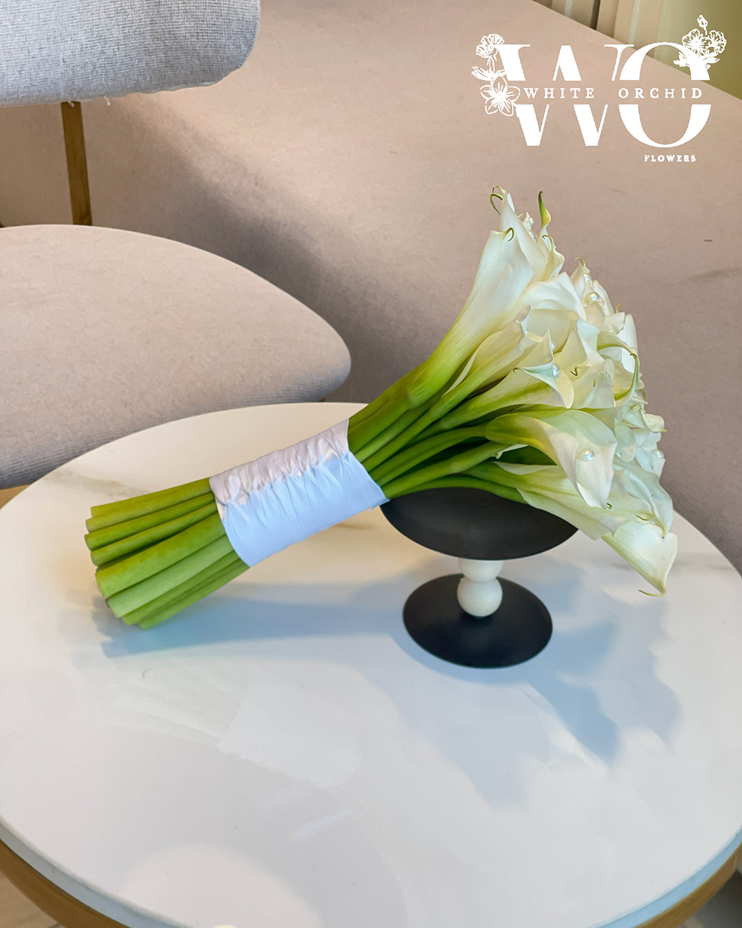 Bridal Bouquet – White Orchid Flowers