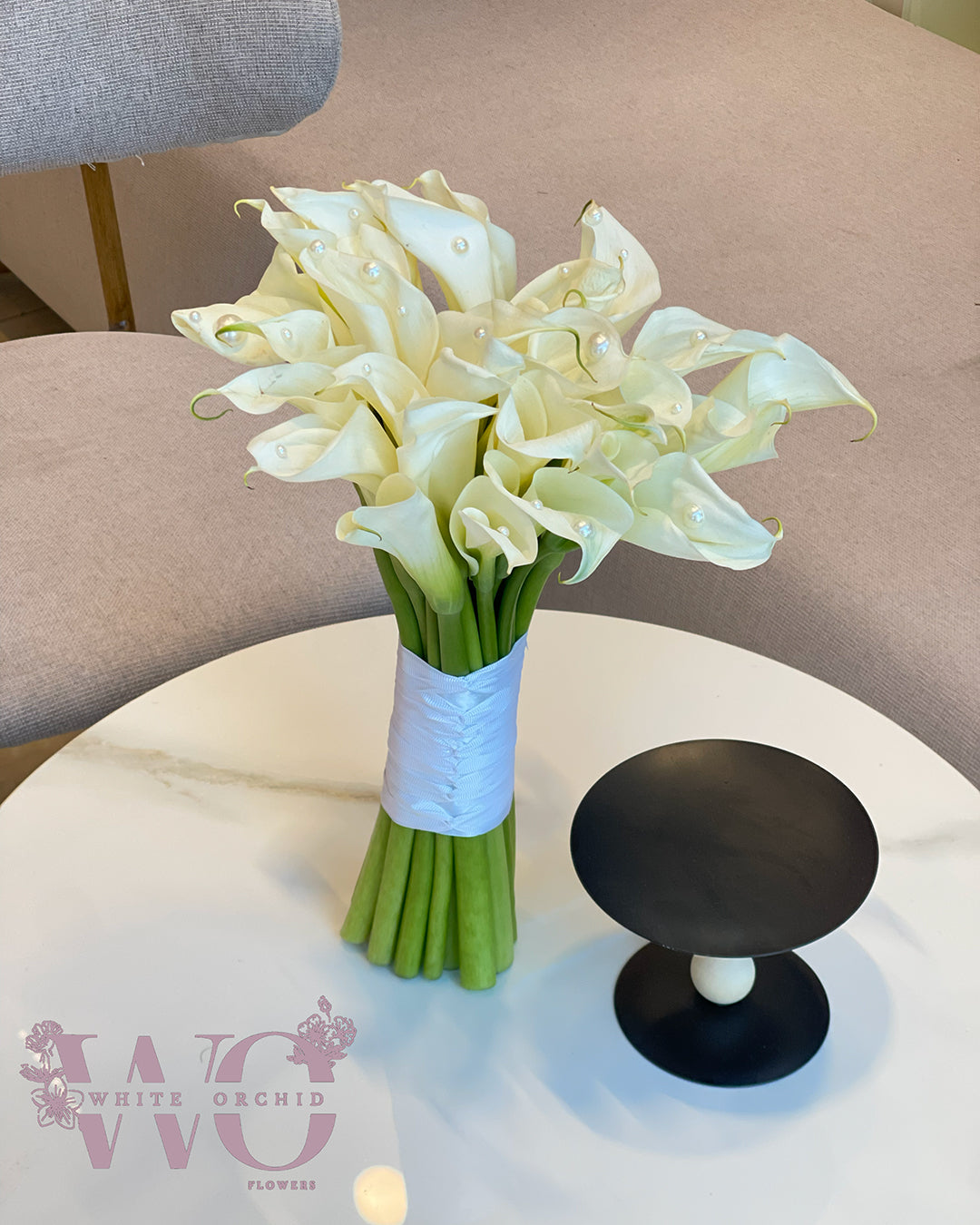Bridal Bouquet – White Orchid Flowers