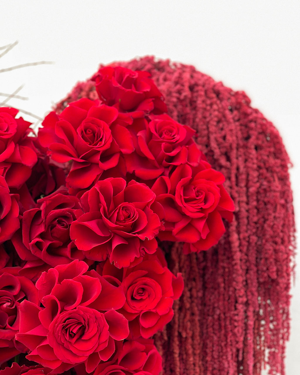 Valentine Red Heart Flower Bouquet – White Orchid Flowers