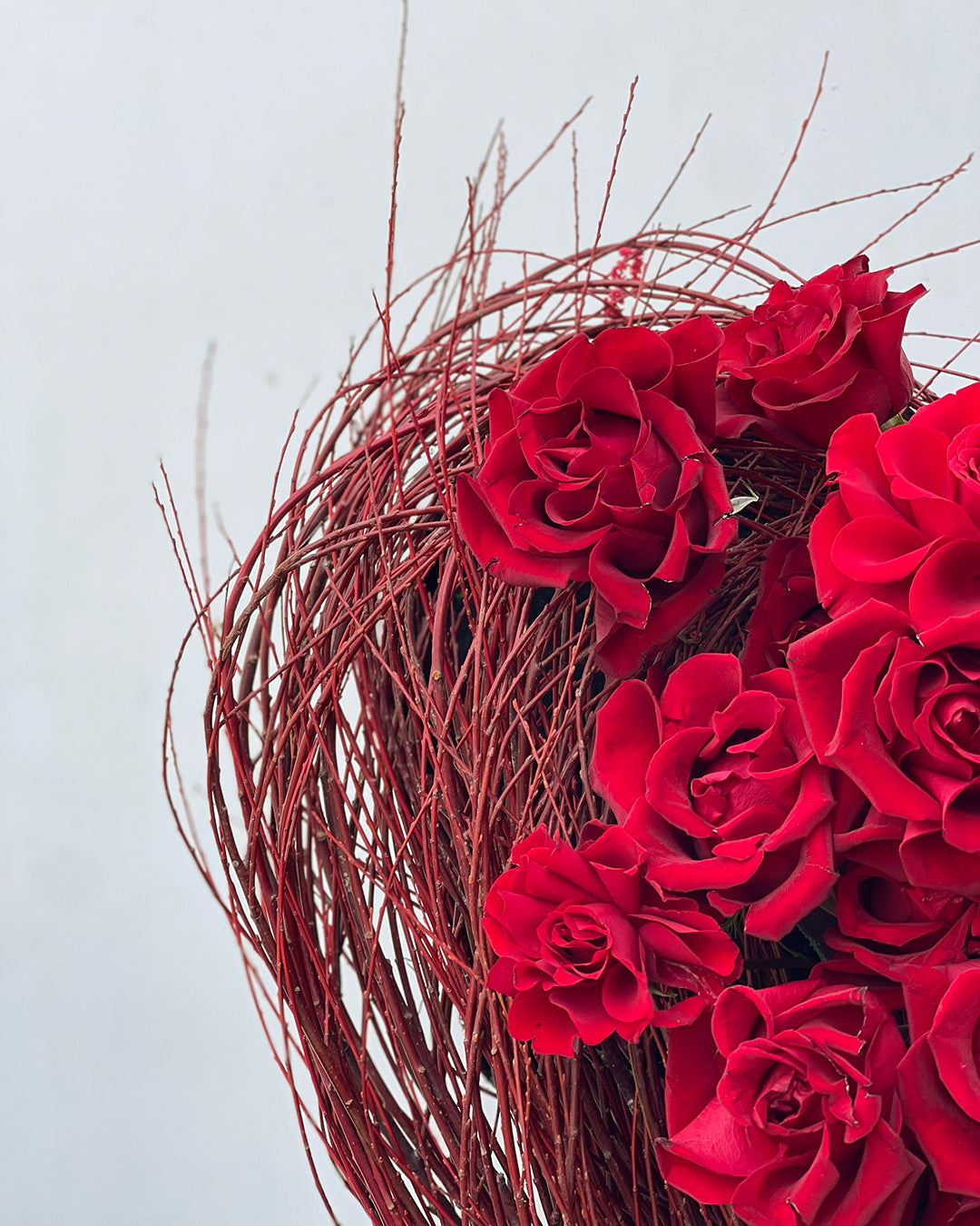 Valentine Red Heart Flower Bouquet – White Orchid Flowers