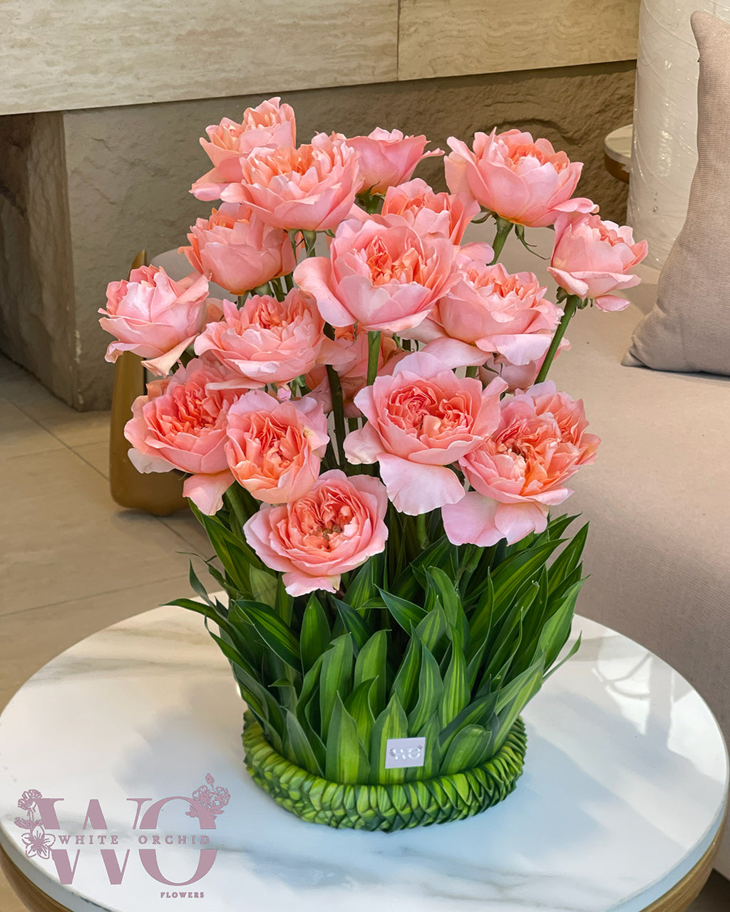 Peach Garden Rose Arrangement