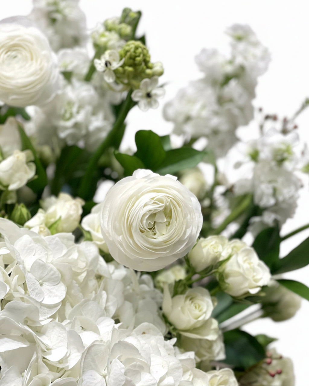 Flower Basket – White Orchid Flowers